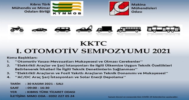 KTMMOB ve MMO Yarın Otomotiv Sempozyumu Düzenliyor