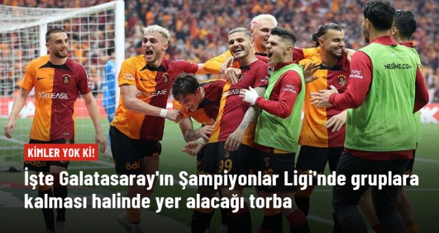 Galatasaray'ın Şampiyonlar Ligi'nde gruplara kalması halinde yer alacağı torba