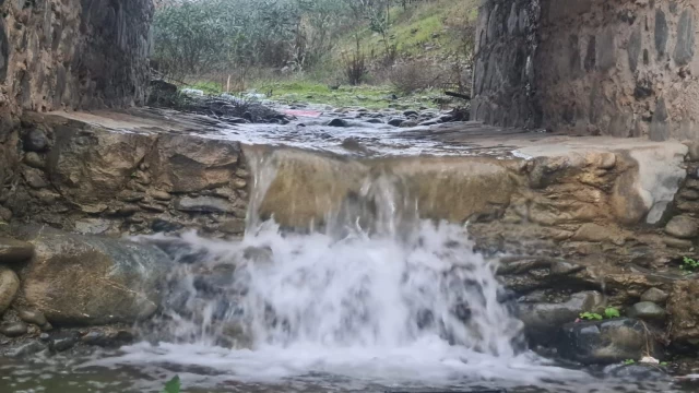 Yağışlar sonrası Lefke deresi akmaya başladı