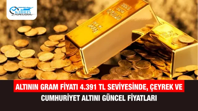 Altının Gram Fiyatı 4.391 TL Seviyesinde, Çeyrek ve Cumhuriyet Altını Güncel Fiyatları