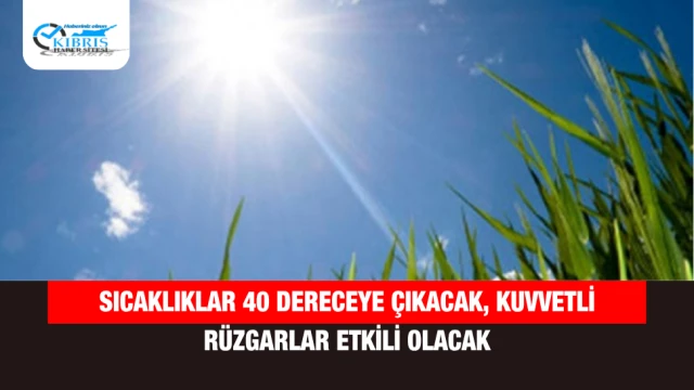Sıcaklıklar 40 Dereceye Çıkacak, Kuvvetli Rüzgarlar Etkili Olacak