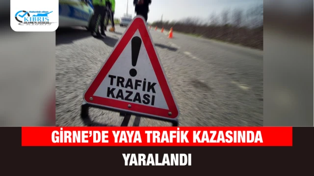 Girne’de Yaya Trafik Kazasında Yaralandı