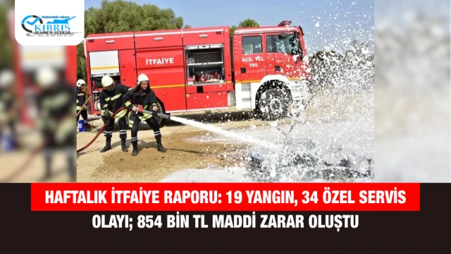 Haftalık İtfaiye Raporu: 19 Yangın, 34 Özel Servis Olayı; 854 Bin TL Maddi Zarar Oluştu