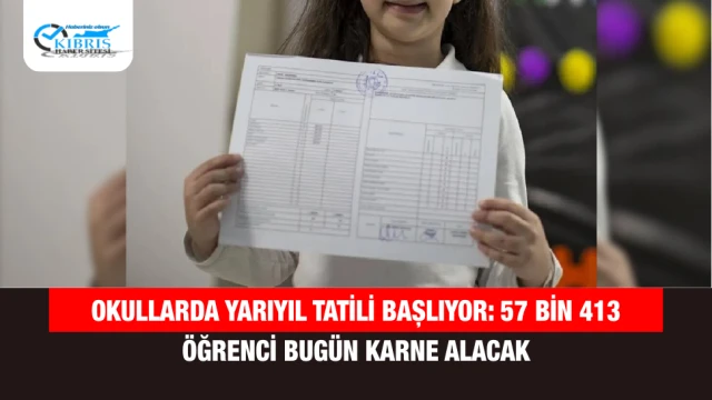 Okullarda yarıyıl tatili başlıyor: 57 bin 413 öğrenci bugün karne alacak