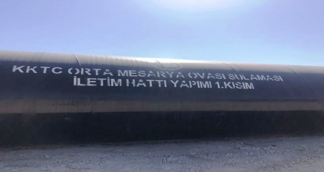 KKTC Orta Mesarya Ovası Sulaması İletim Hattı yapım çalışmaları hız kazandı
